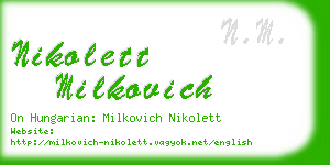 nikolett milkovich business card